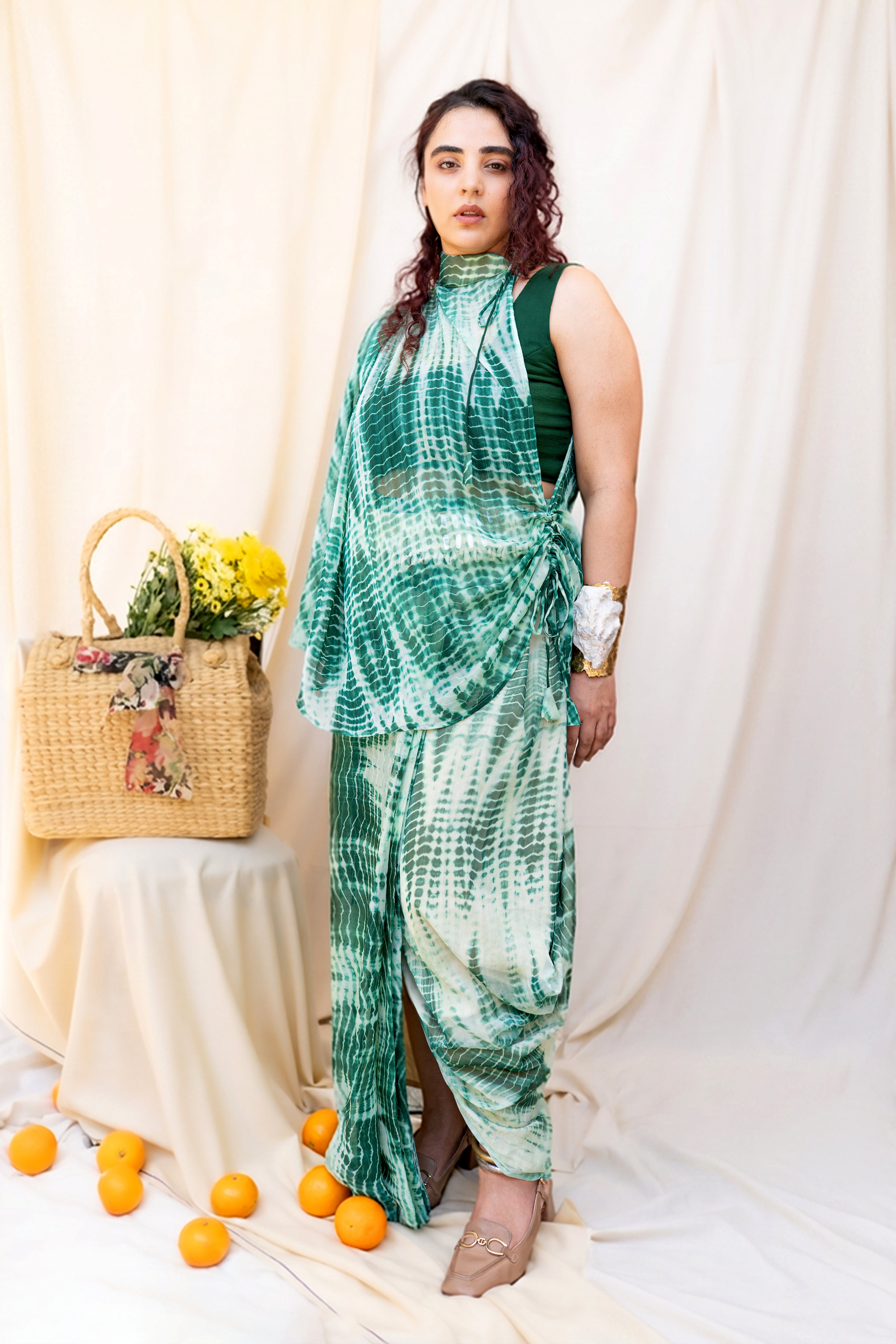 Shibori Set in Green (set of 3)