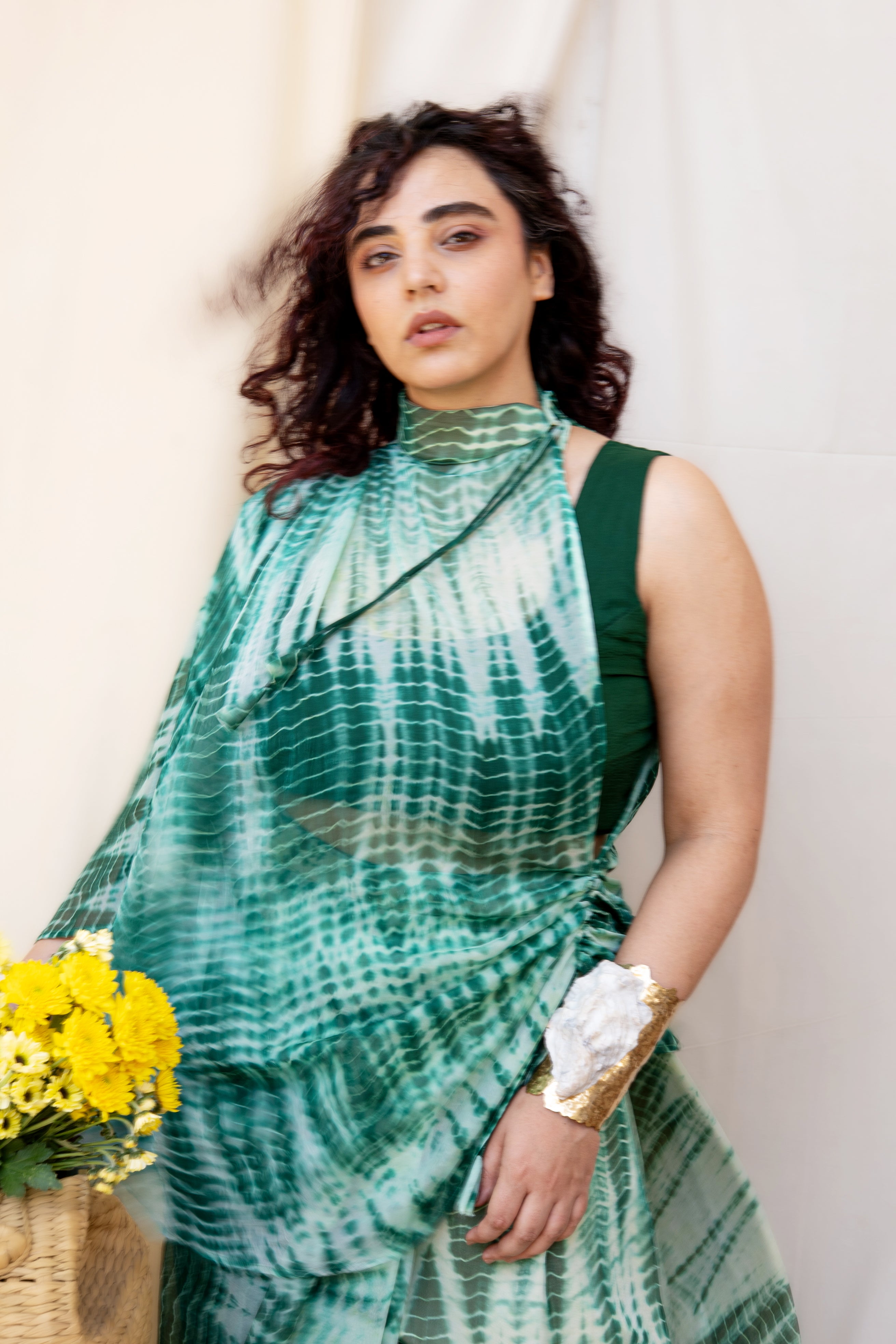 Shibori Set in Green (set of 3)
