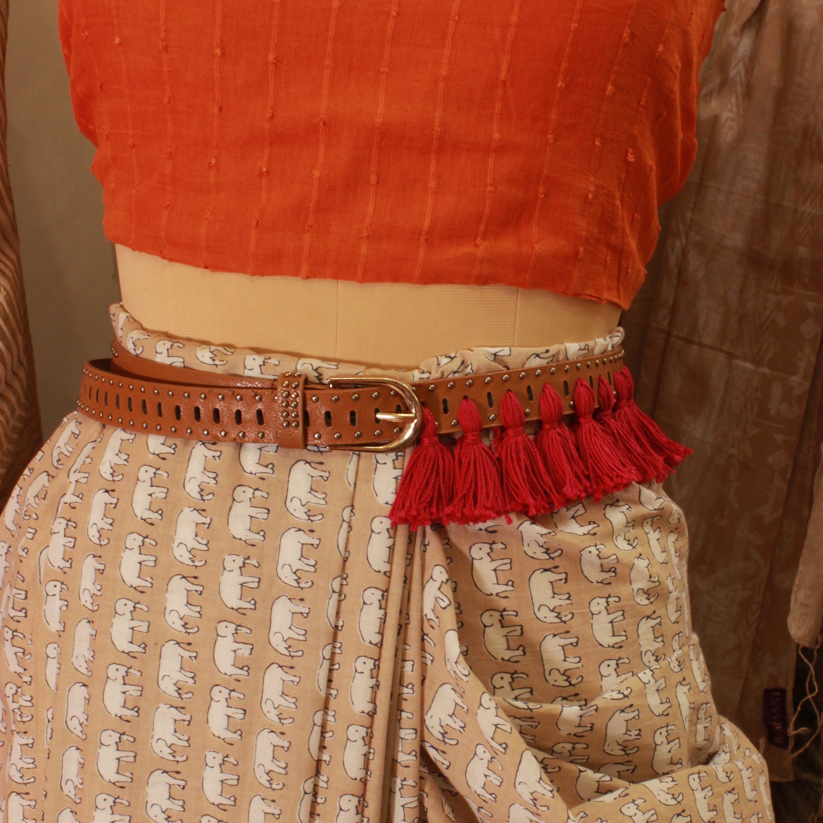Pink Tasseled Belt