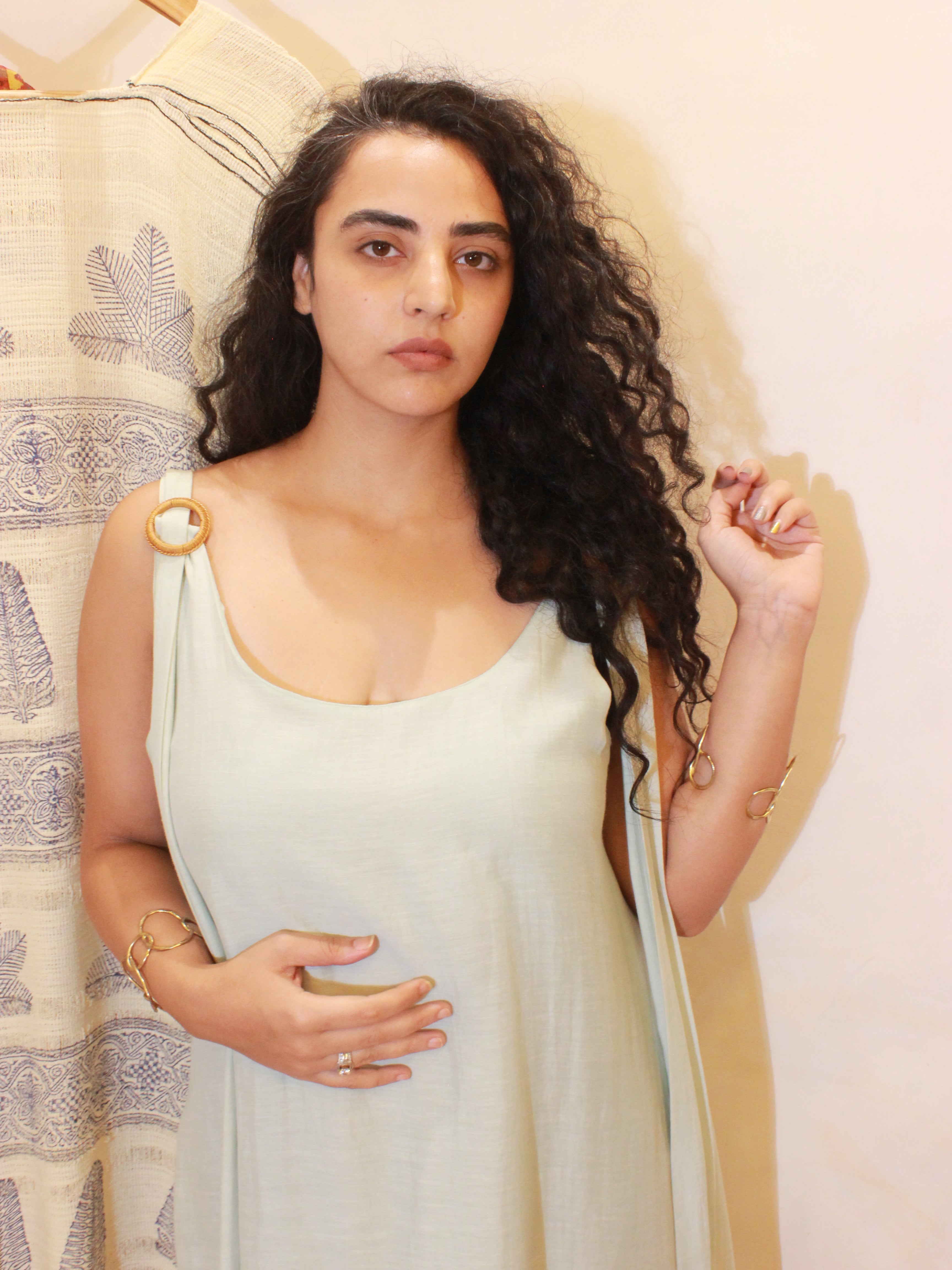 Buckle Tie Dress in linen