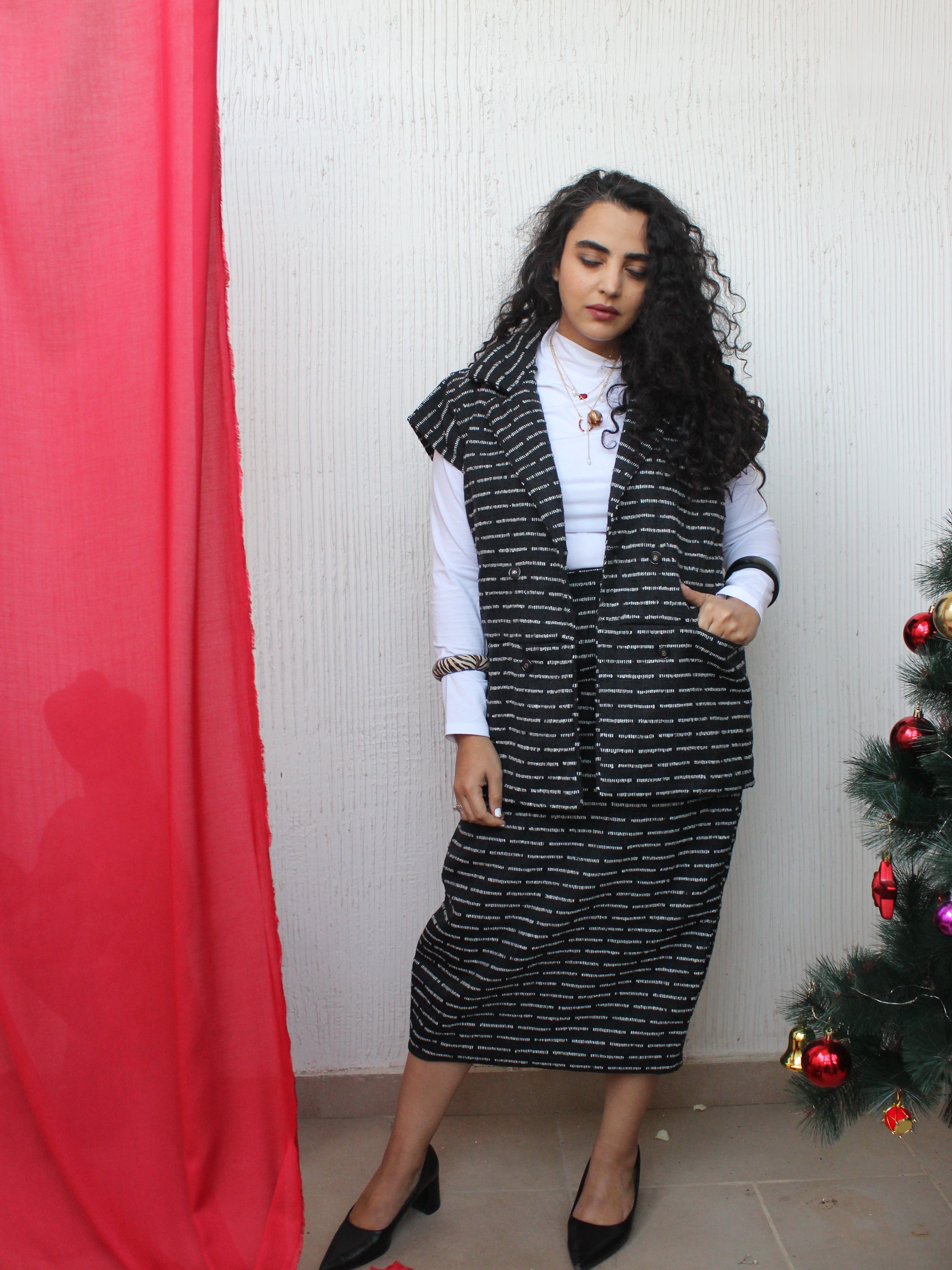 Nayantara Striped Skirt Set