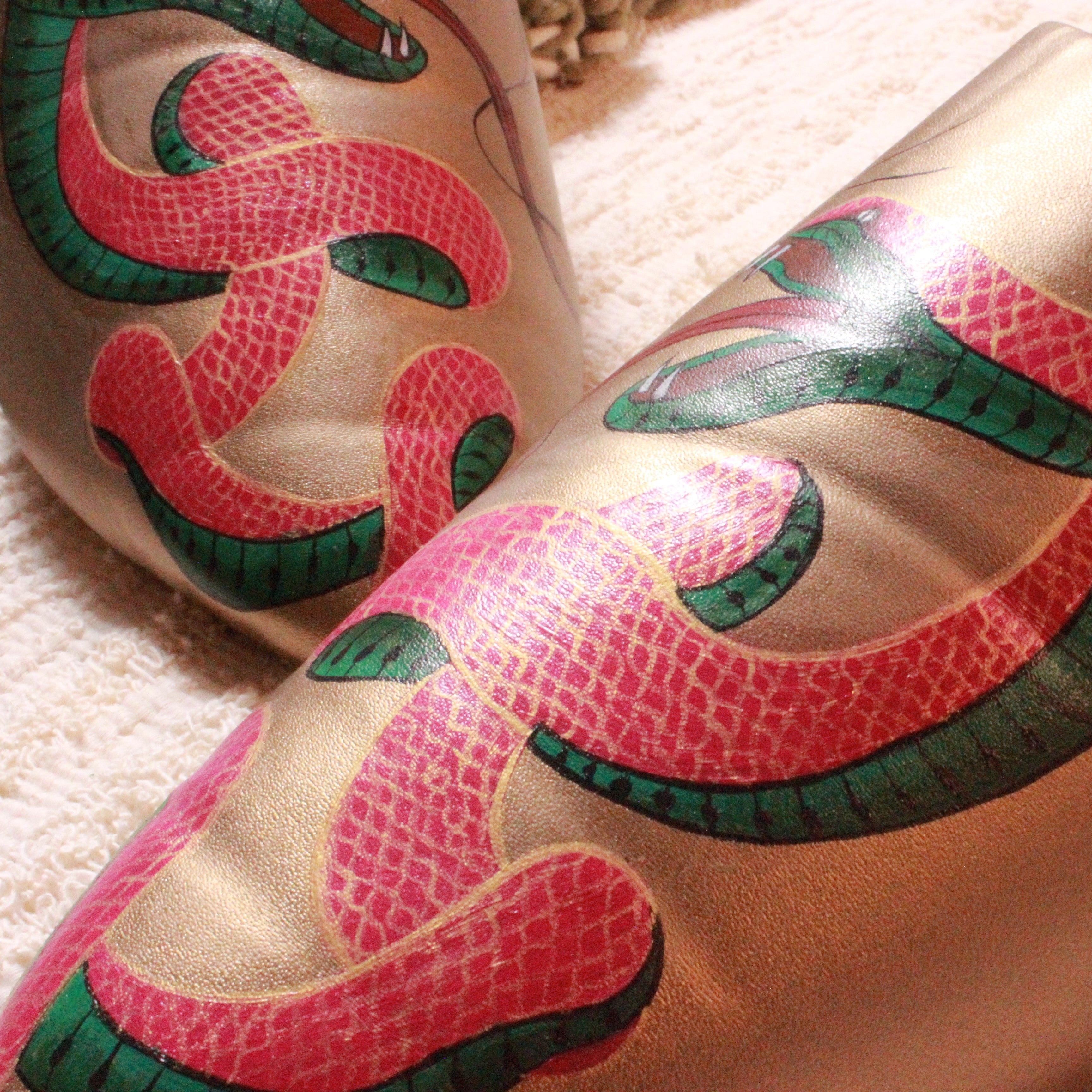Snake Handpainted Vegan Baboush