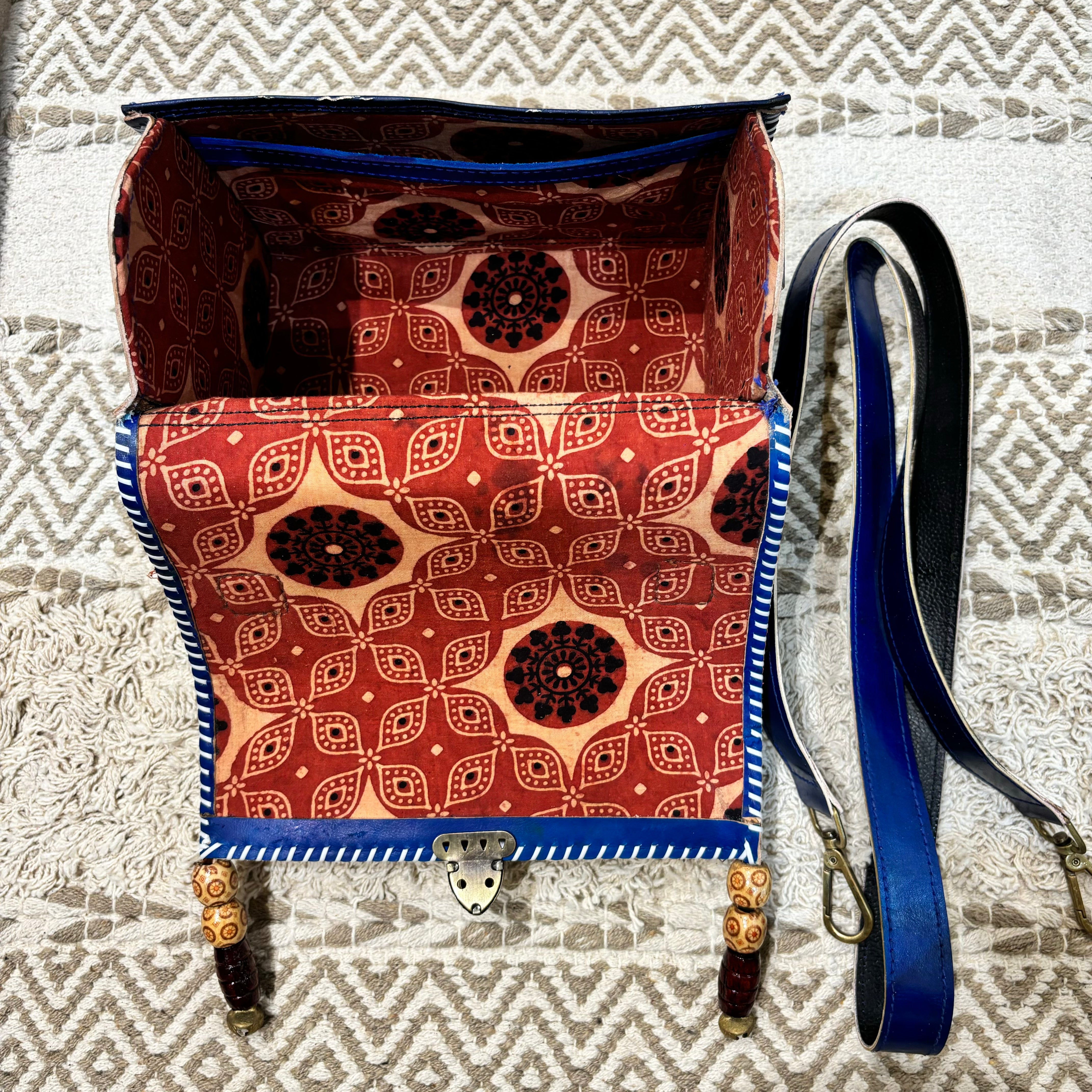 Nakshatriya Pink Leather Embroidered Bag