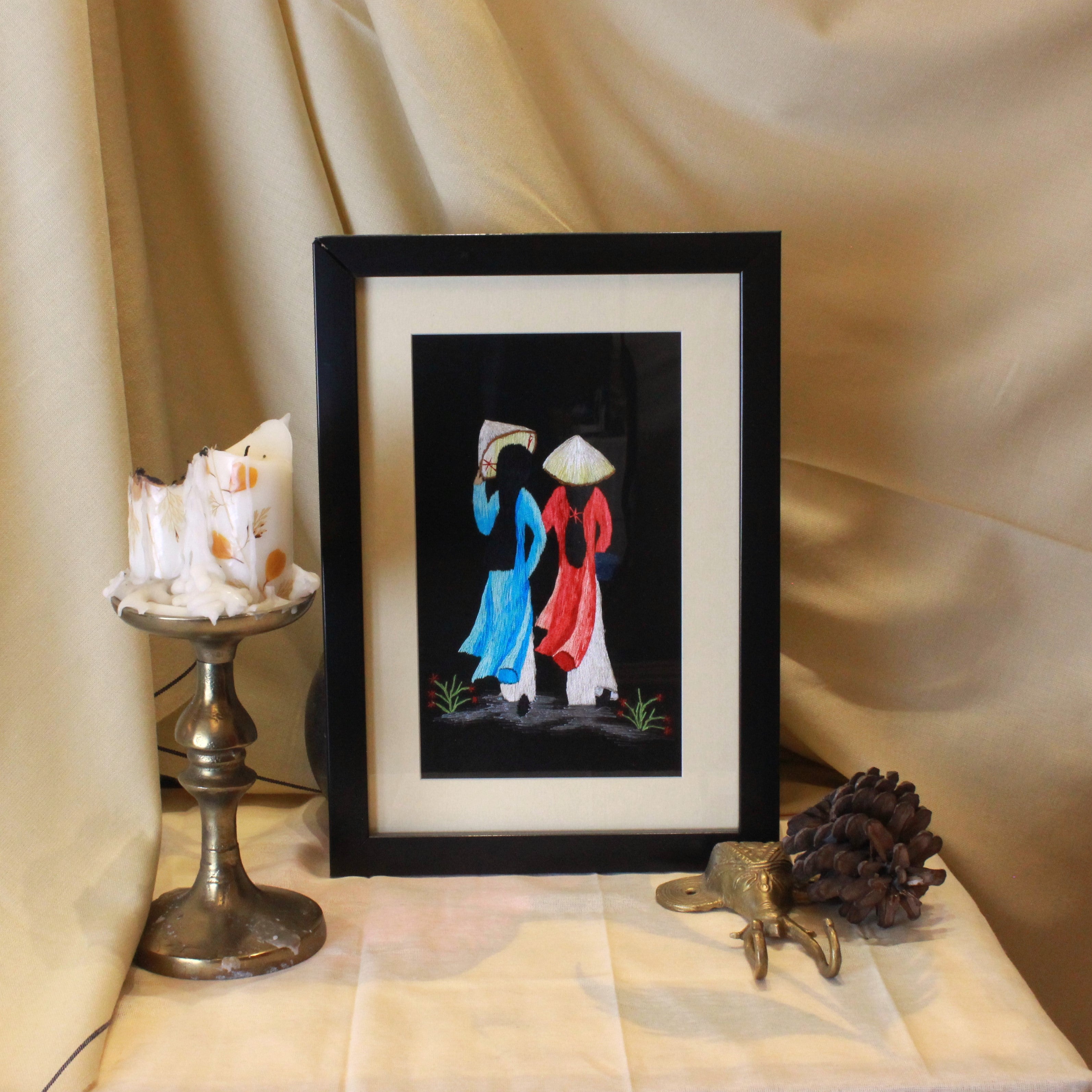 Embroidered Vietnamese Women Painting
