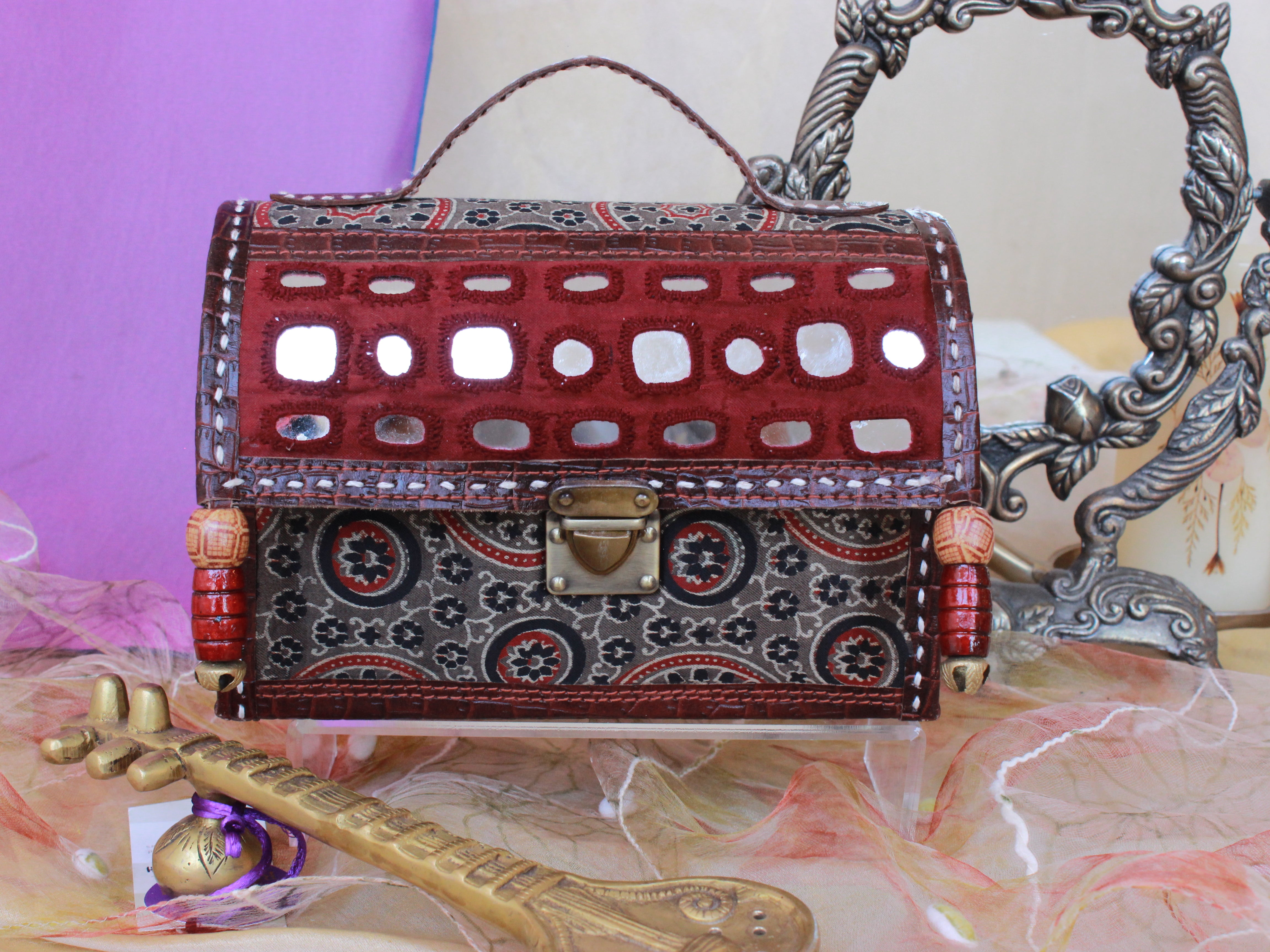 Shish Kala Ajrakh Bag