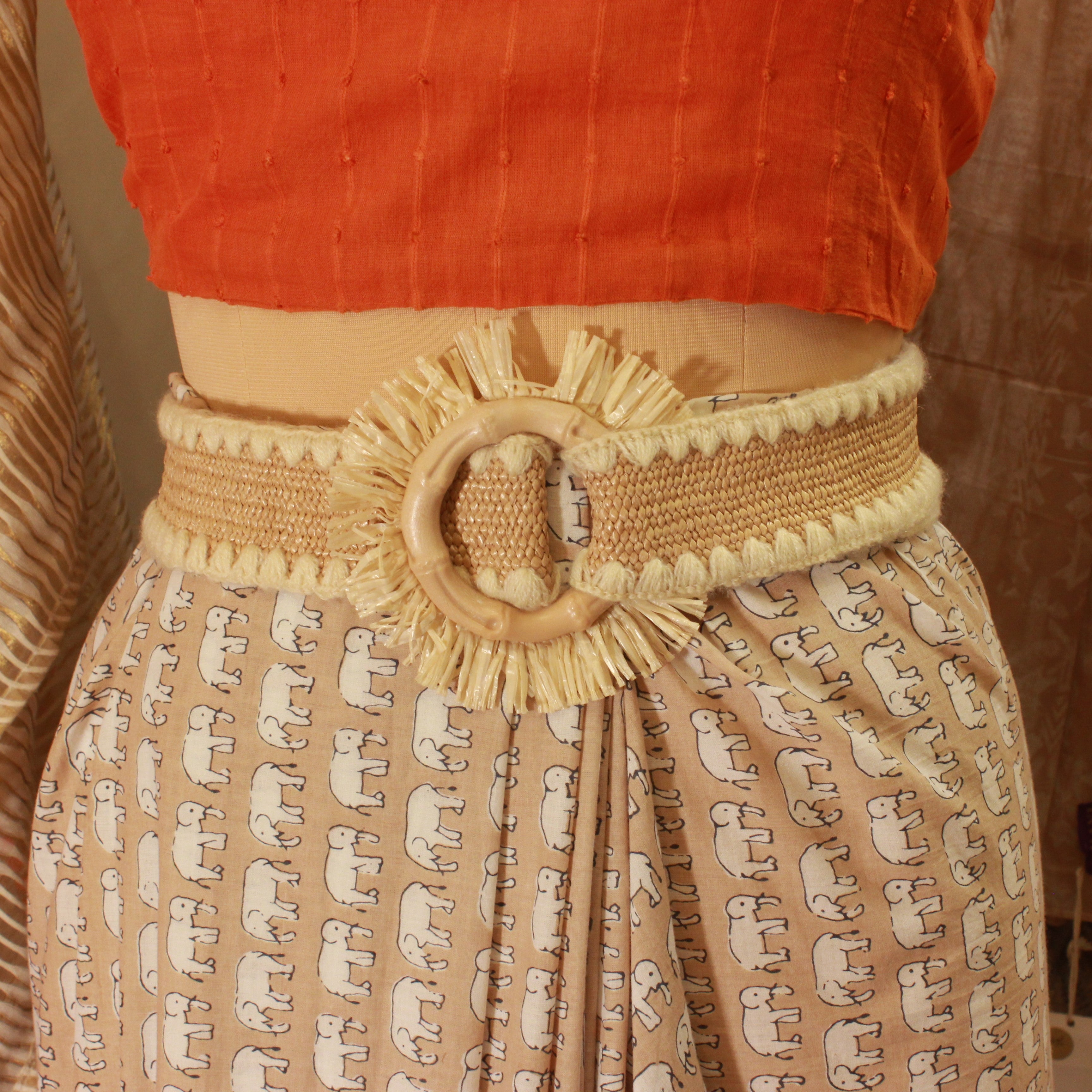 Embroidered Jute Belt