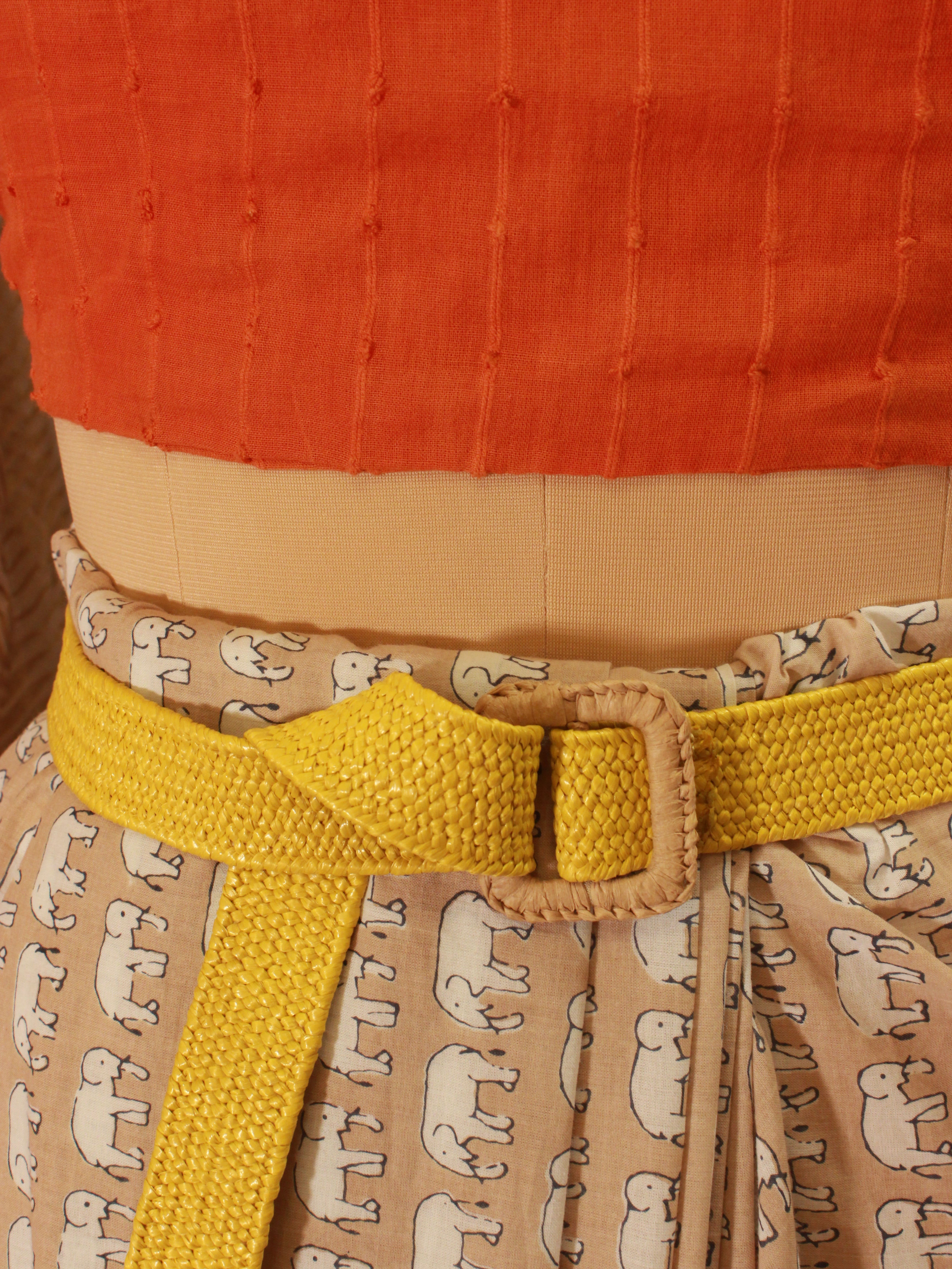 Bright Yellow Slim Jute Belt