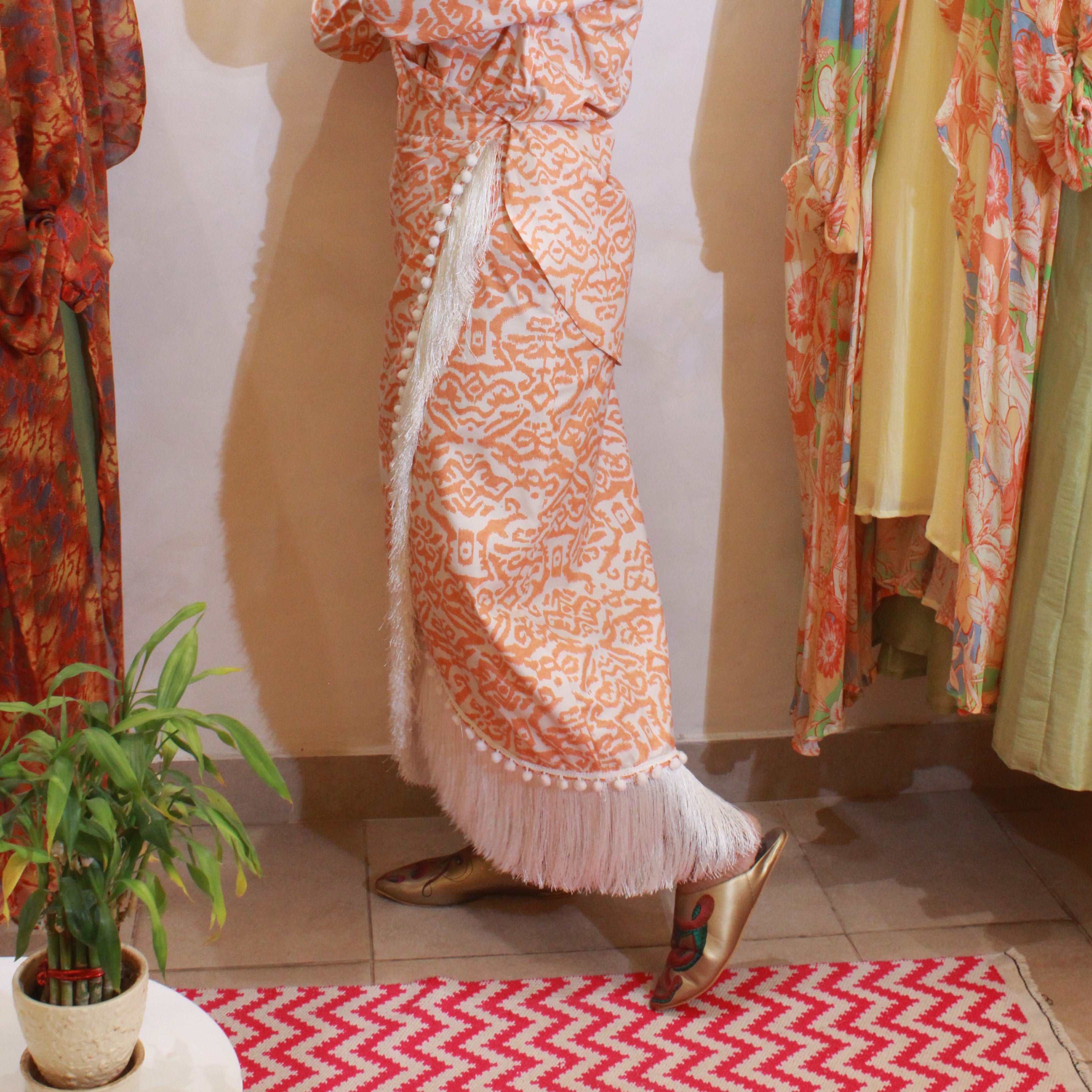 Sunset Fringe Aztec Skirt