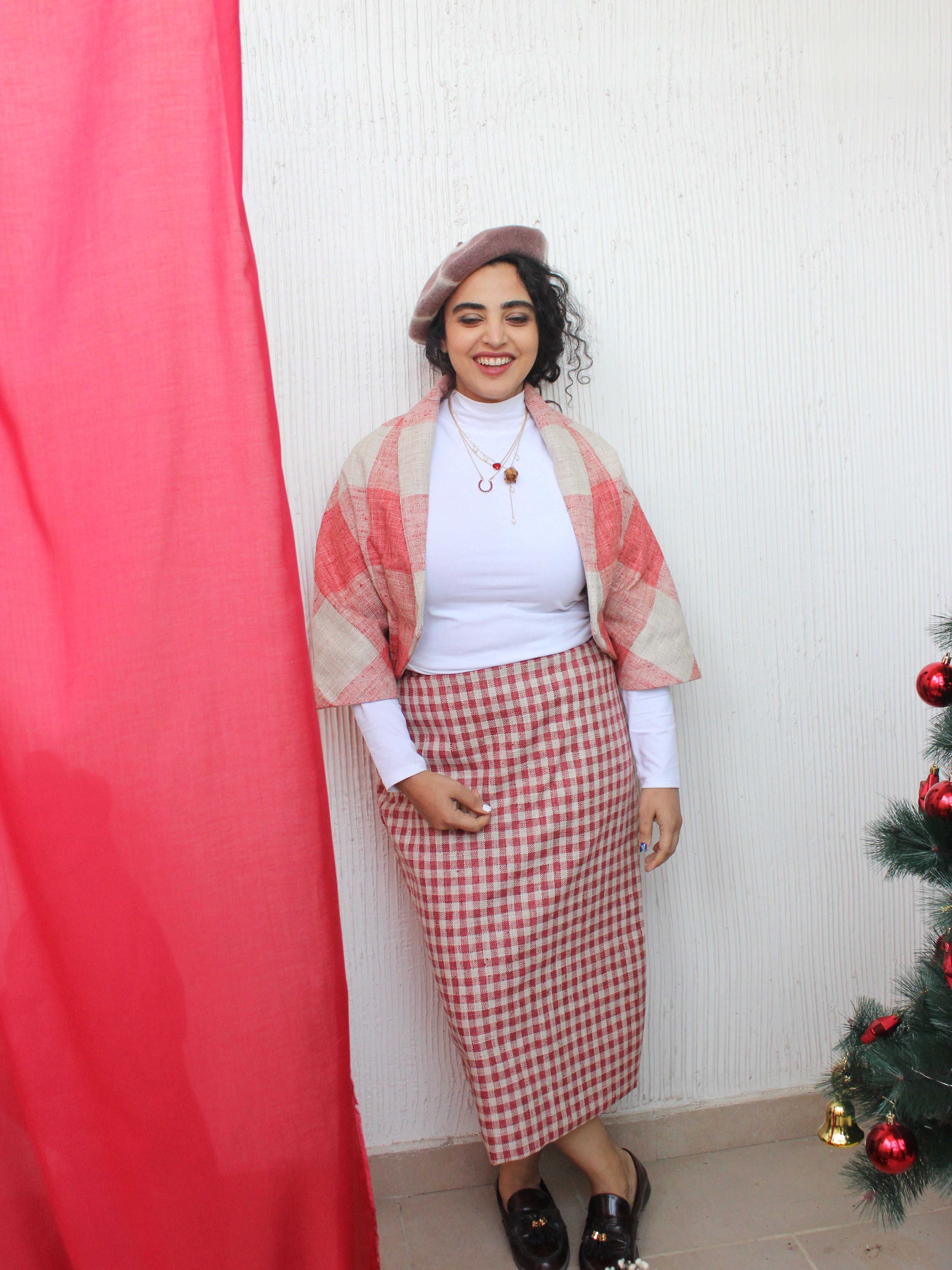 Checkered Woollen Skirt