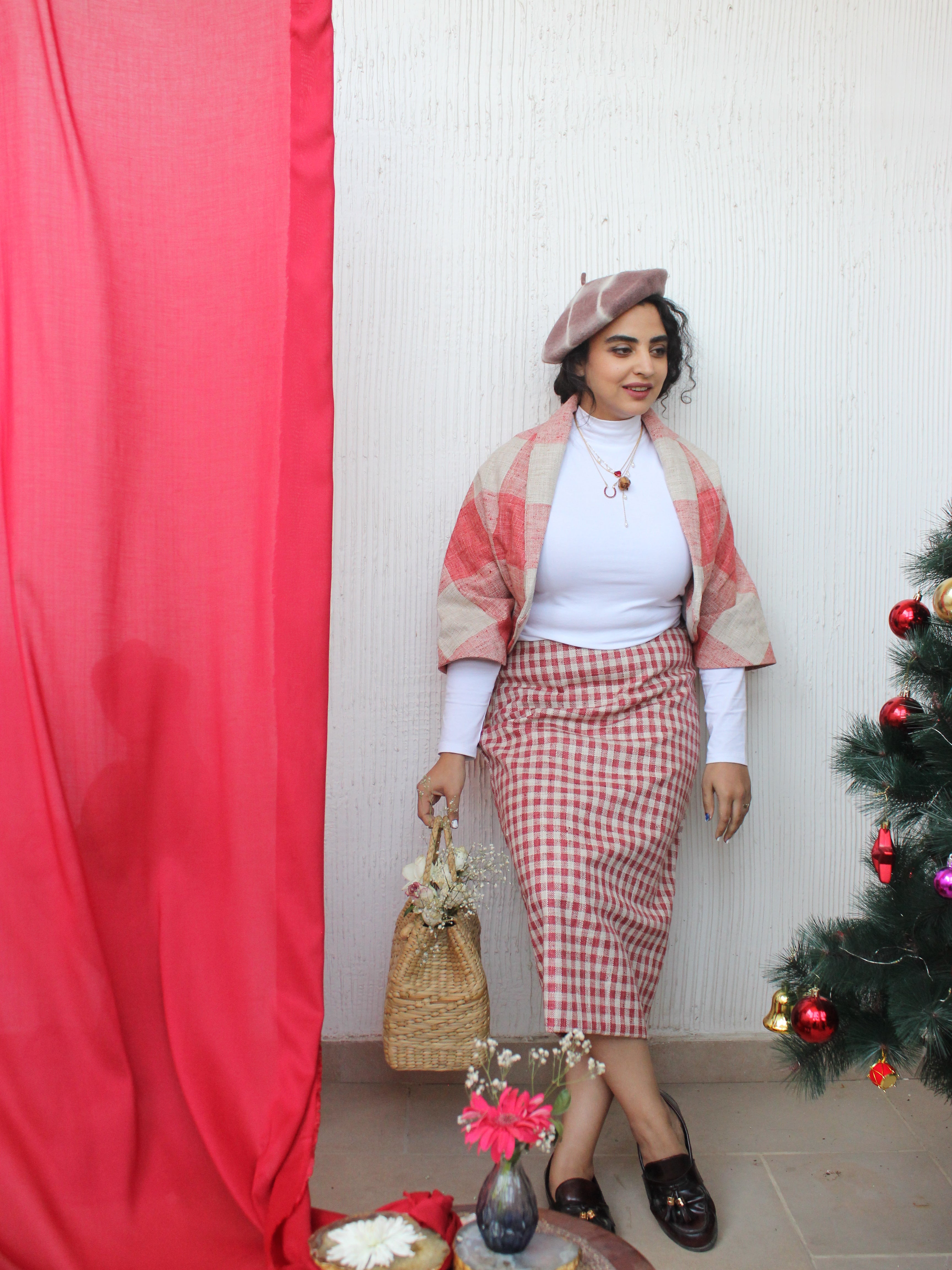 Checkered Woollen Skirt