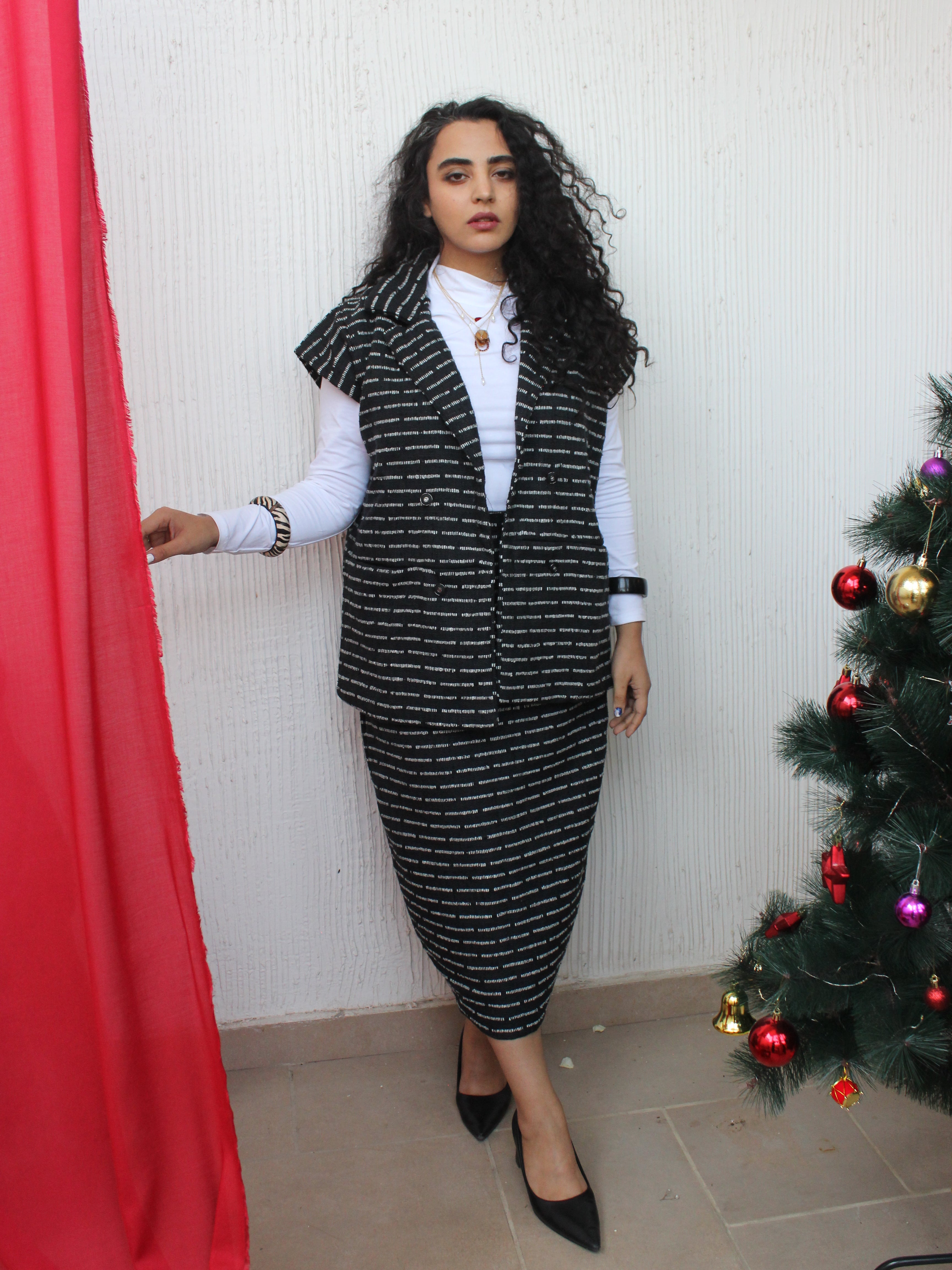 Nayantara Striped Skirt Set