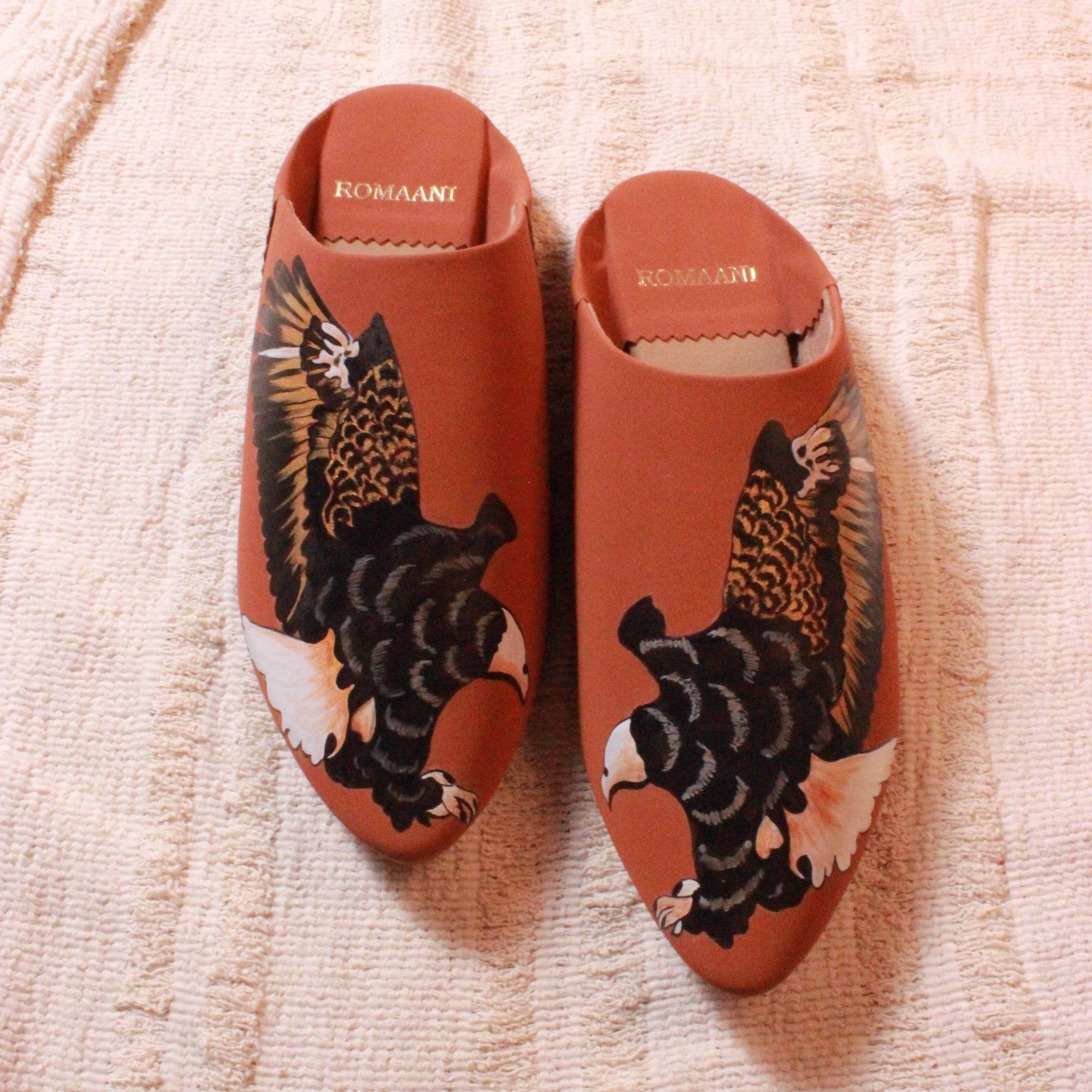 Eagle Handpainted Vegan Baboush