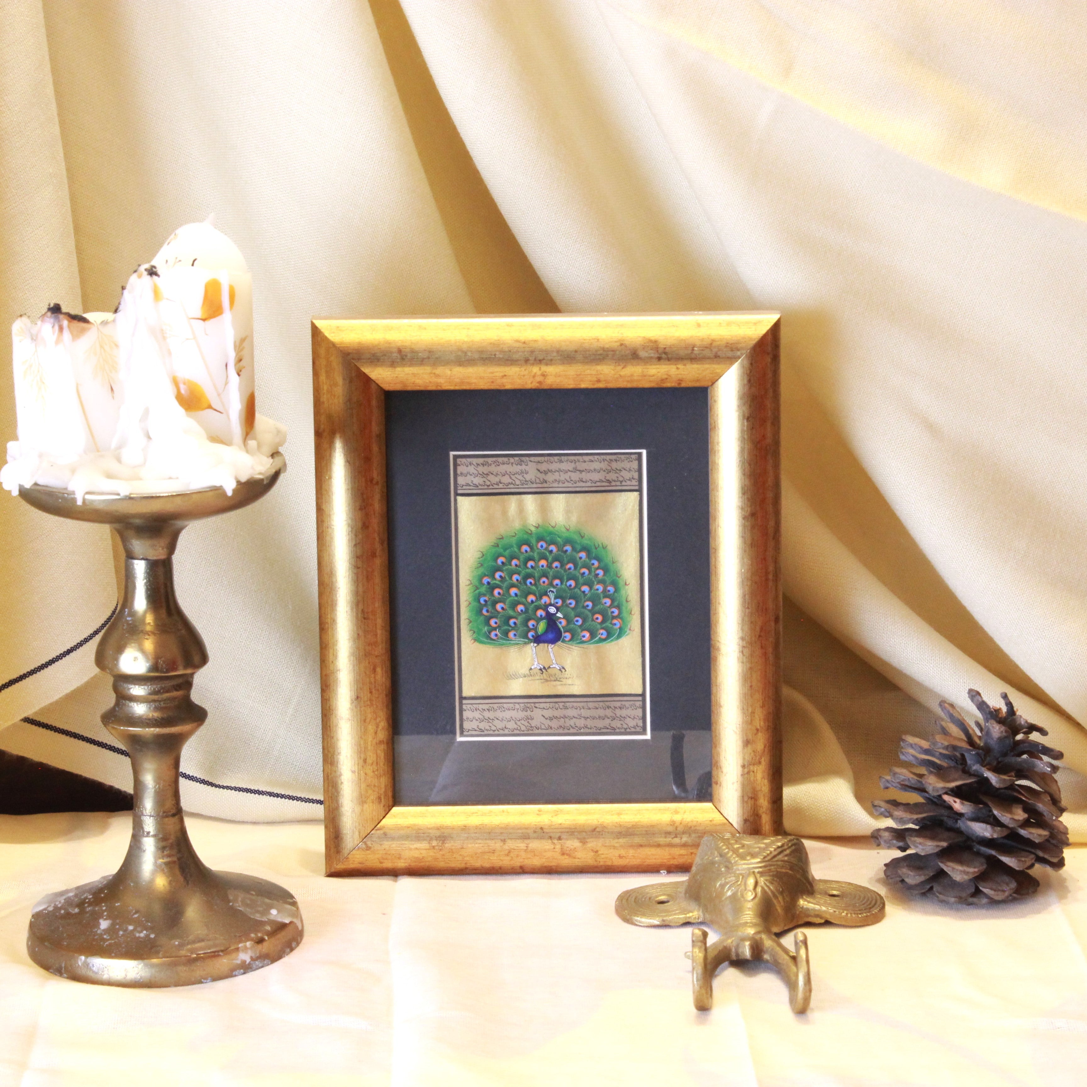 Miniature Peacock Painting