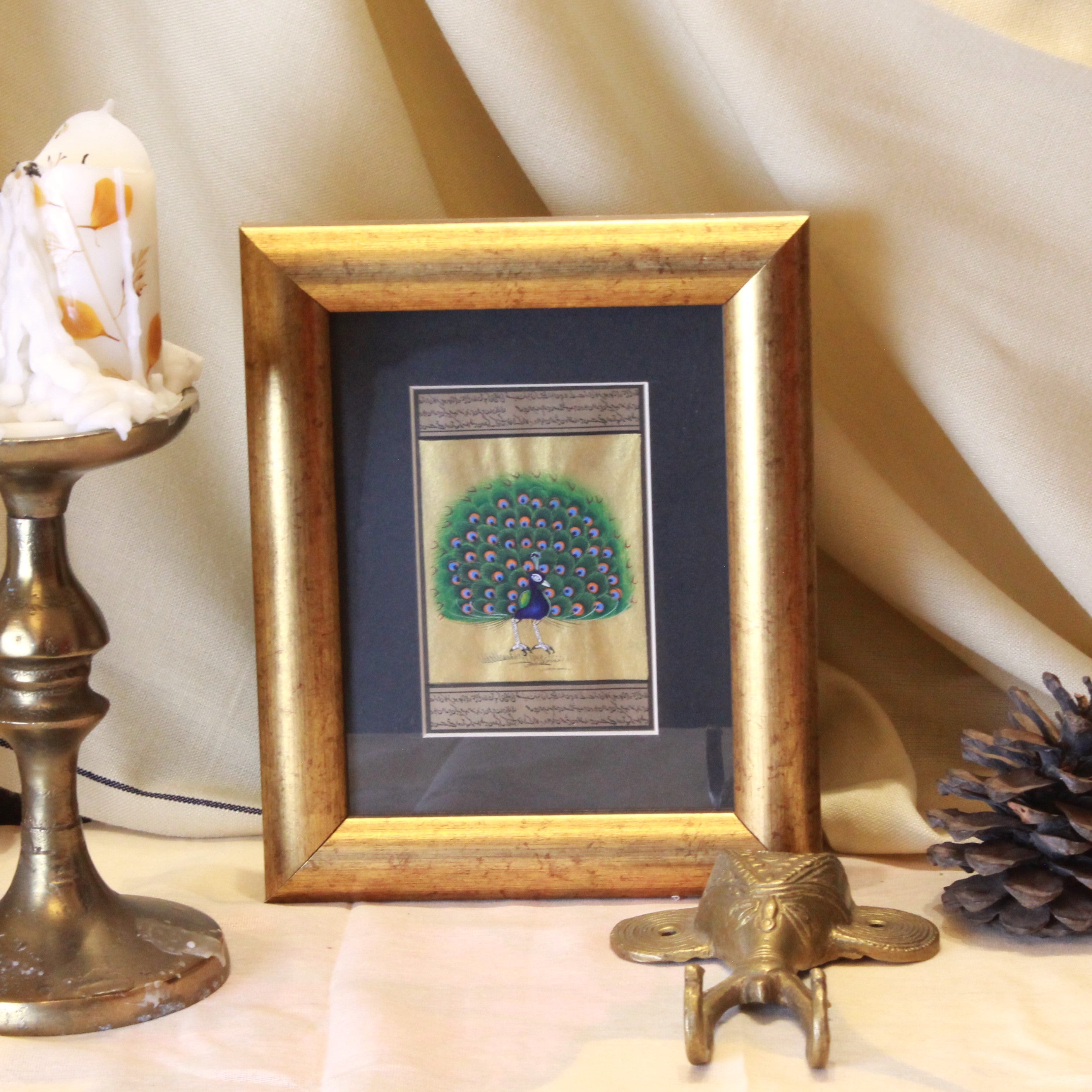 Miniature Peacock Painting